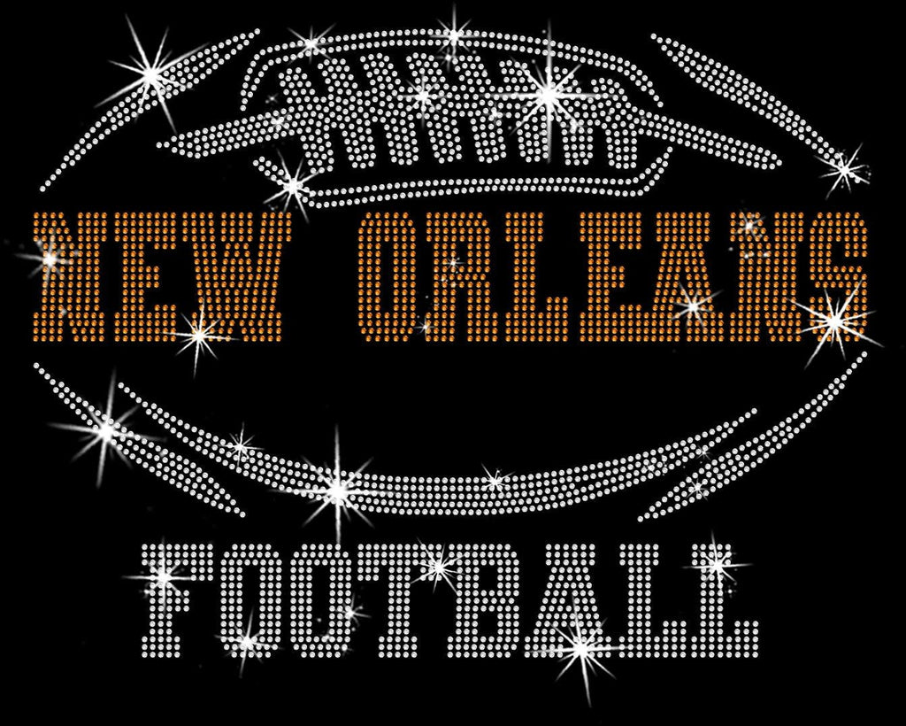 New Orleans Rhinestone Football T-Shirt: Game Day Fan Apparel