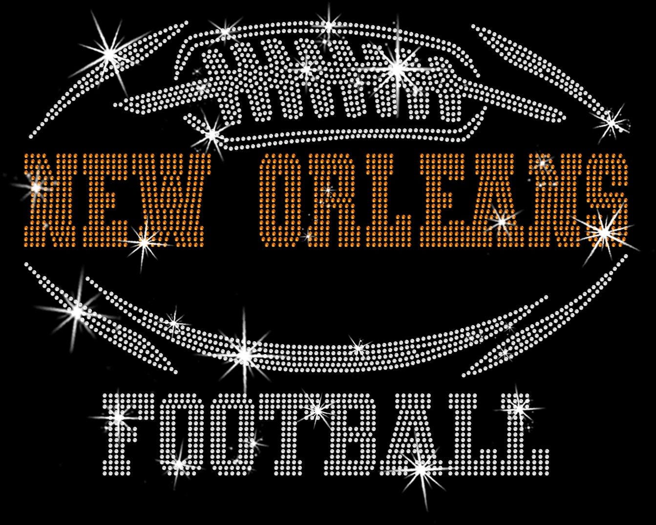 New Orleans Rhinestone Football T-Shirt: Game Day Fan Apparel