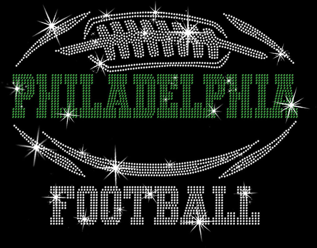 Philadelphia Rhinestone Football T-Shirt: Game Day Fan Tee