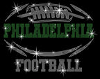 Philadelphia Rhinestone Football T-Shirt: Game Day Fan Tee