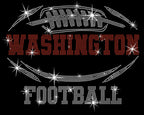 Washington Rhinestone Football T-Shirt: Game Day Bling