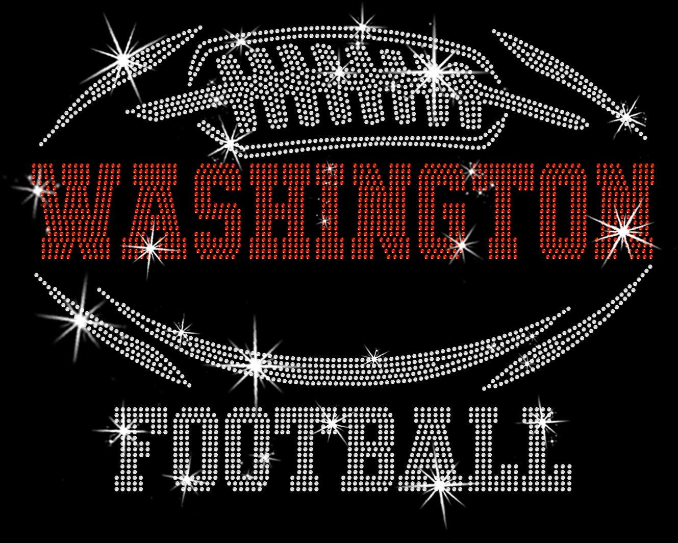 Washington Rhinestone Football T-Shirt: Game Day Bling