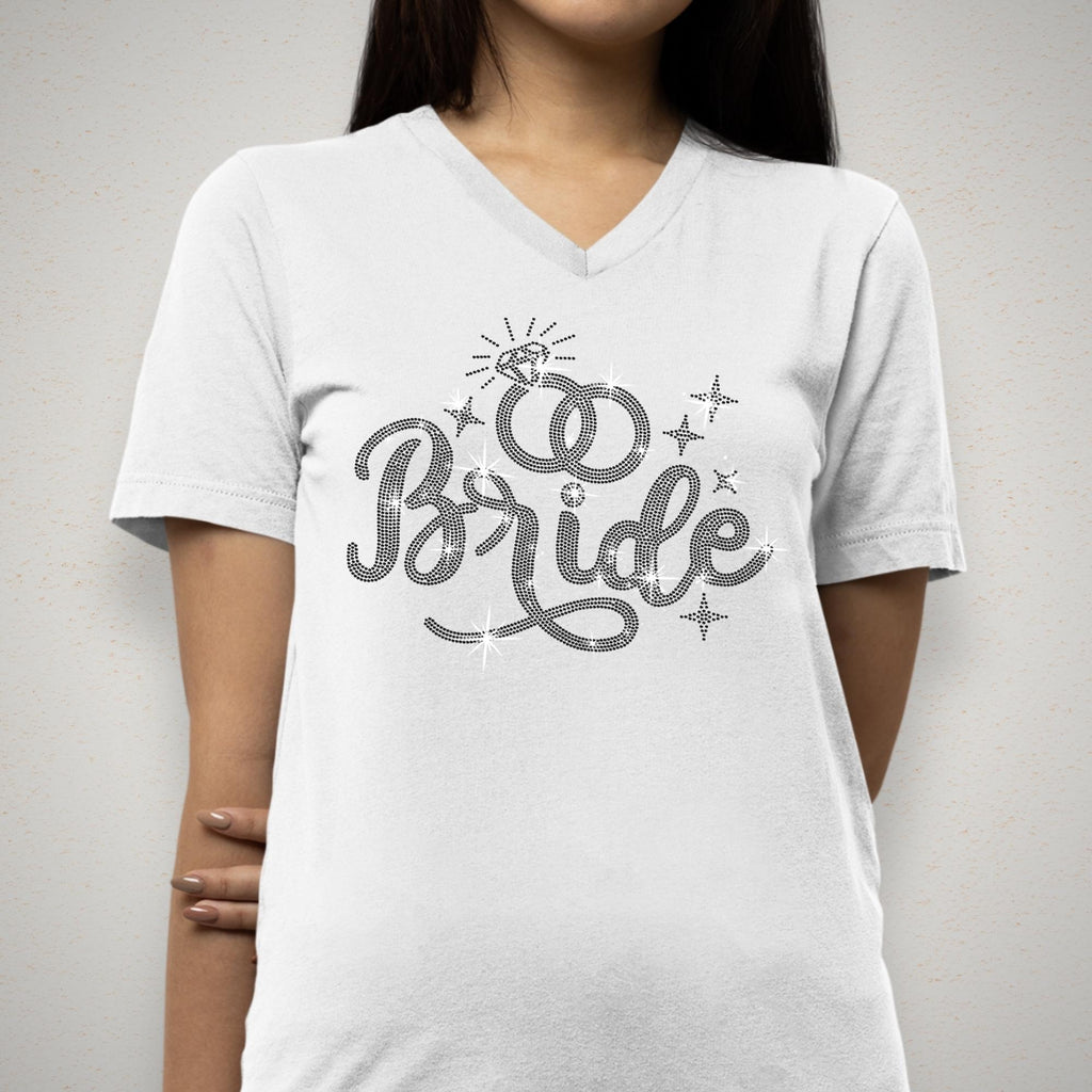 Sparkly Rhinestone Bride Shirt: Bridal Shower Gift, Trendy Wedding Tee