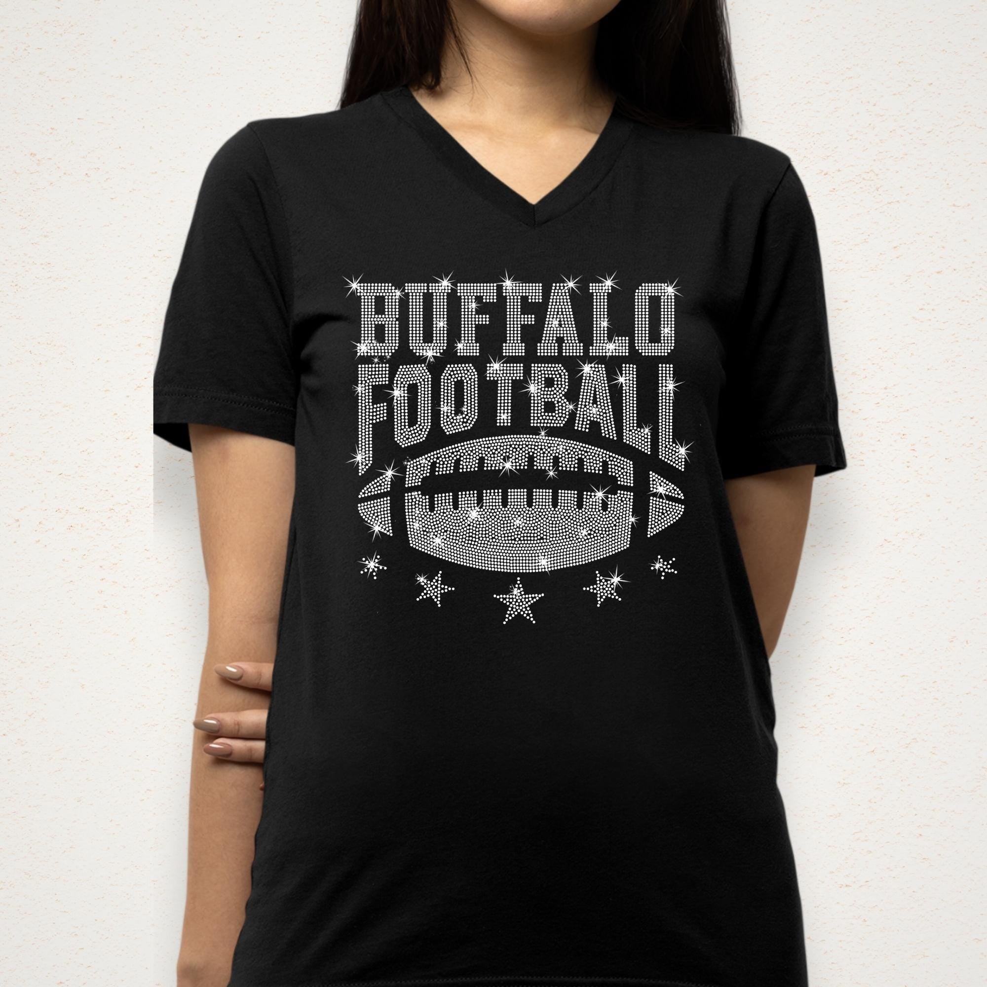 Buffalo Rhinestone Football Shirt: Unique Game Day Apparel Secondary image