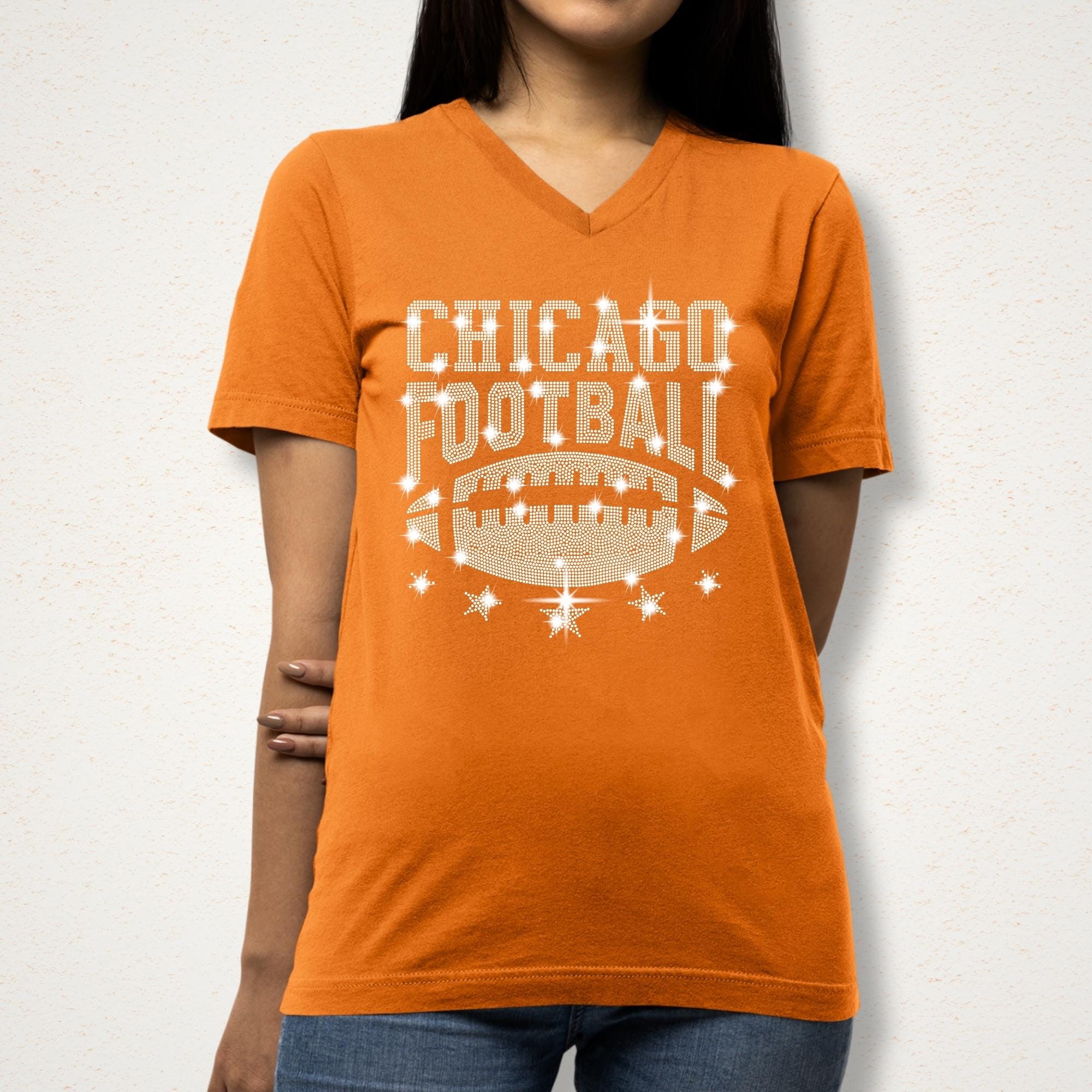 Chicago Rhinestone Football Shirt: Unique Game Day Tee