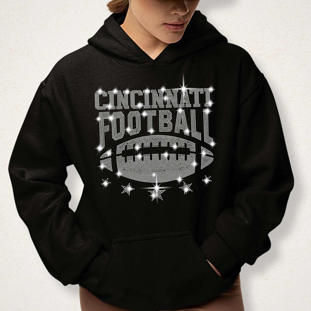 Cincinnati Rhinestone Football Shirt: Game Day Tee