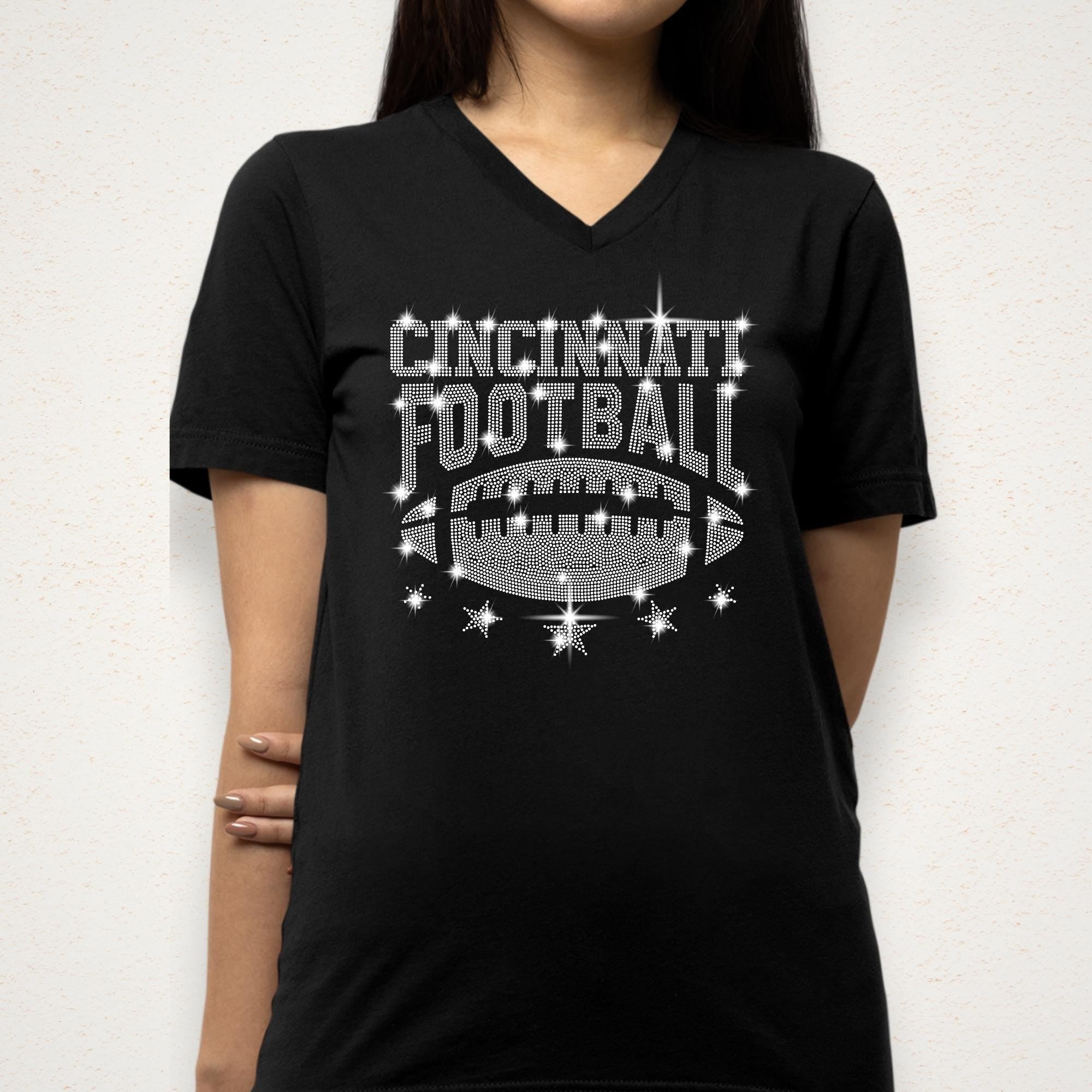 Cincinnati Rhinestone Football Shirt: Game Day Tee Secondary image