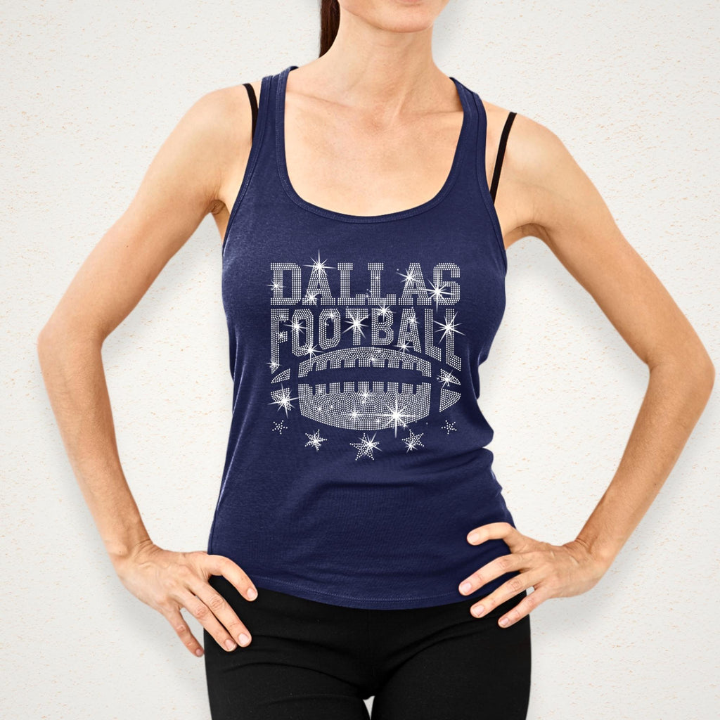 Dallas Rhinestone Football Shirt: Trendy Game Day Tee