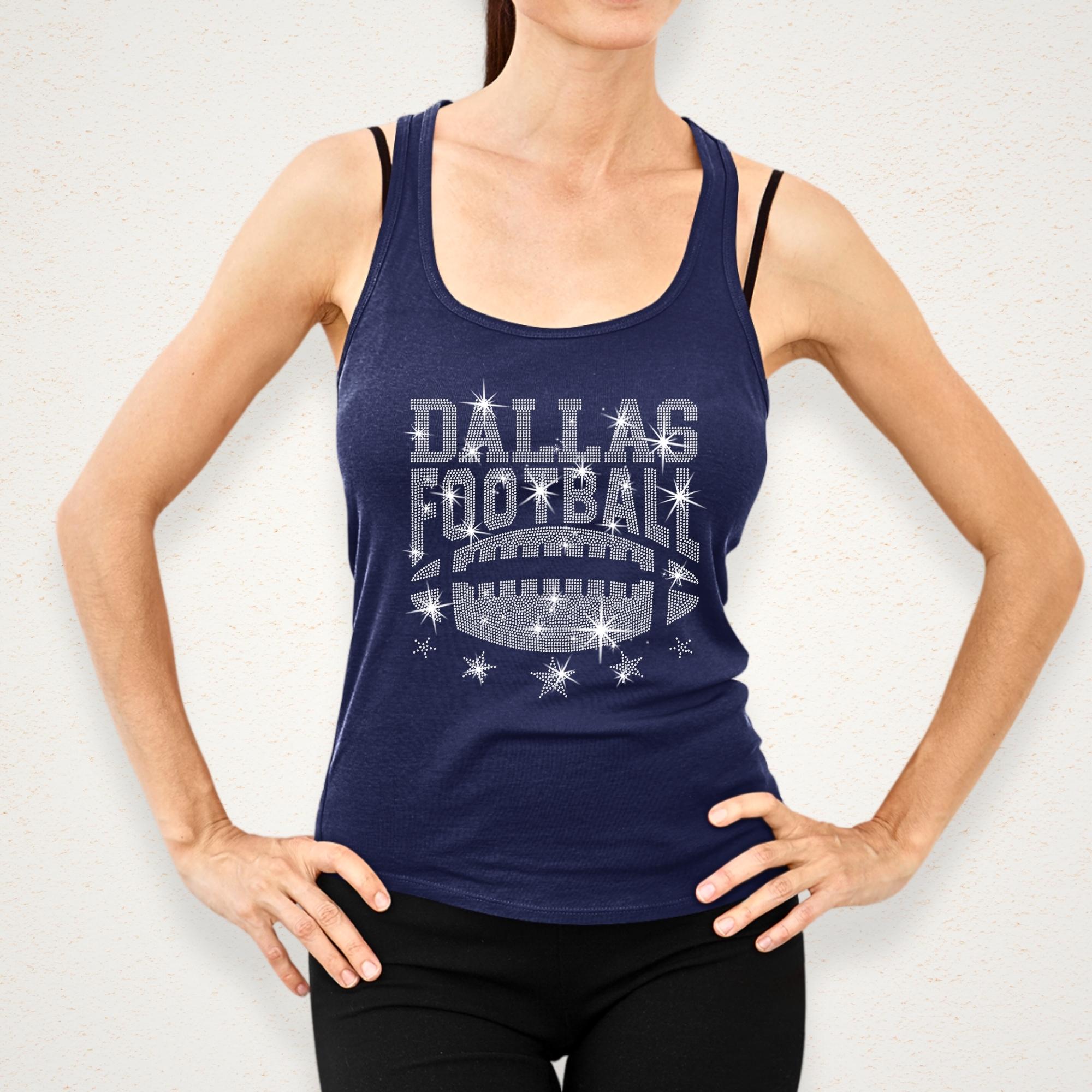 Dallas Rhinestone Football Shirt: Trendy Game Day Tee