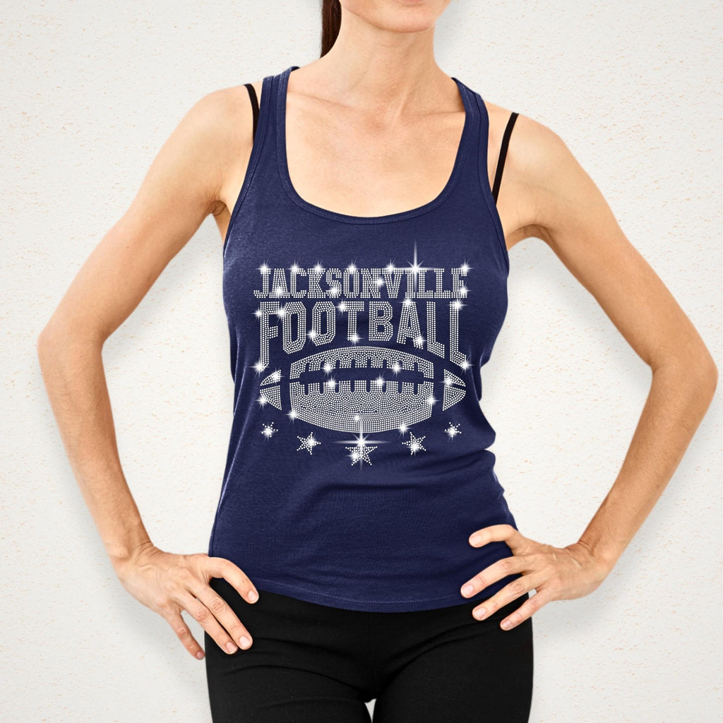 Jacksonville Rhinestone Football Shirt: Game Day Tee