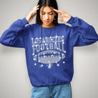 Los Angeles Rhinestone Football Shirt: Trendy Fan Apparel