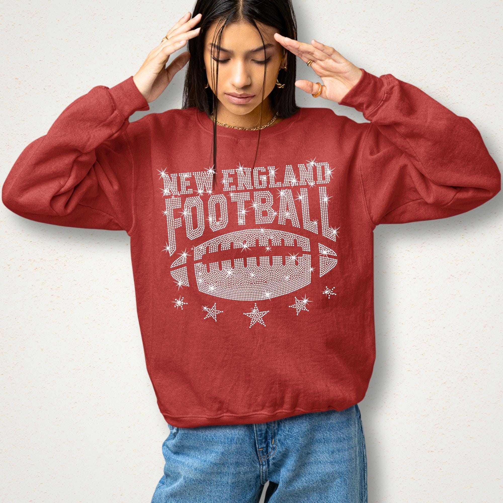 New England Football Rhinestone Shirt: Game Day Fan Apparel
