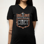 Cincinnati Rhinestone Football Shirt: Game Day Shield Tee