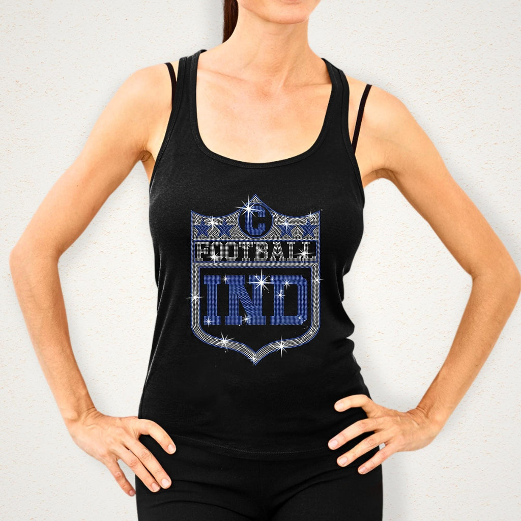Indianapolis Rhinestone Football Shirt: Vintage Team Fan Apparel