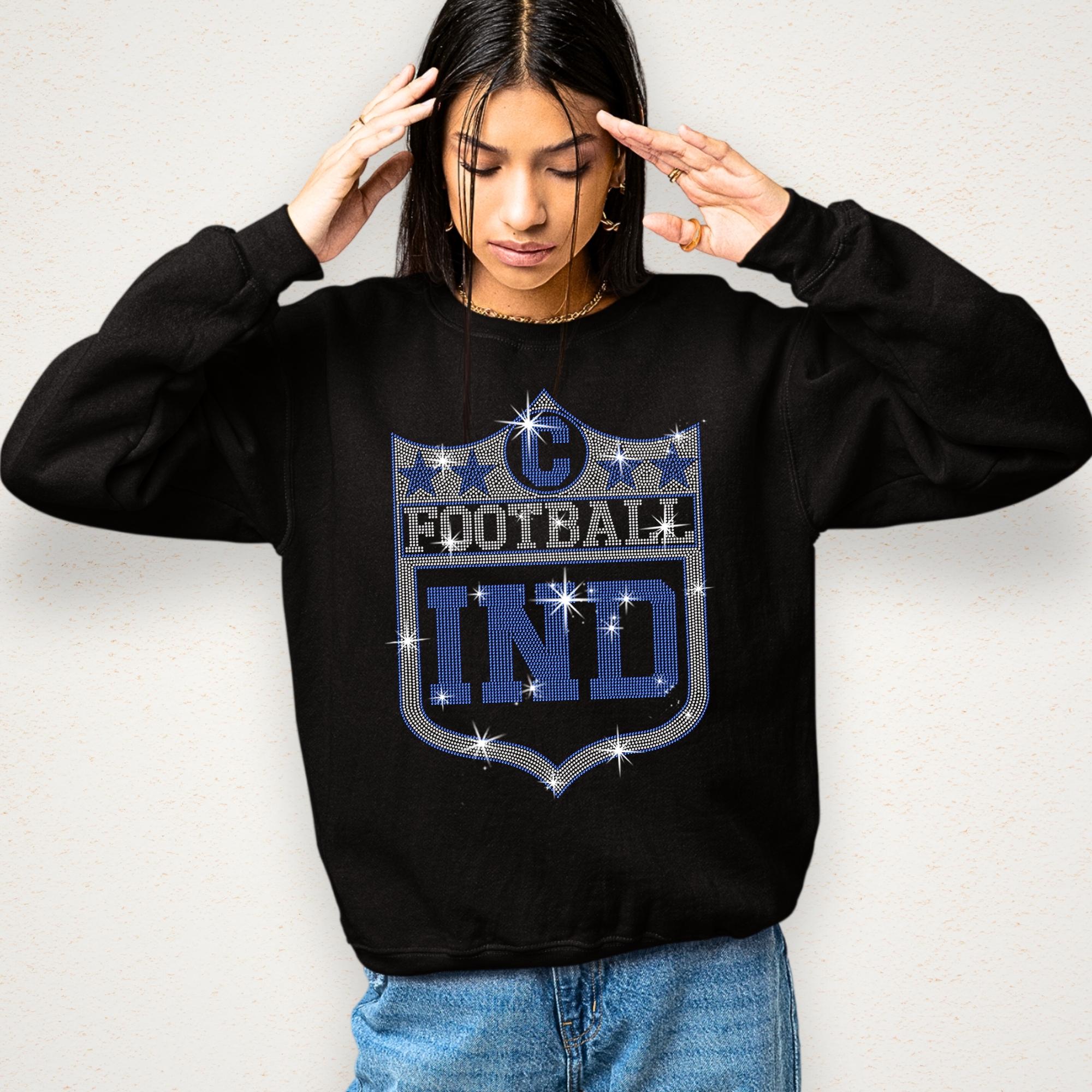 Indianapolis Rhinestone Football Shirt: Vintage Team Fan Apparel Secondary image