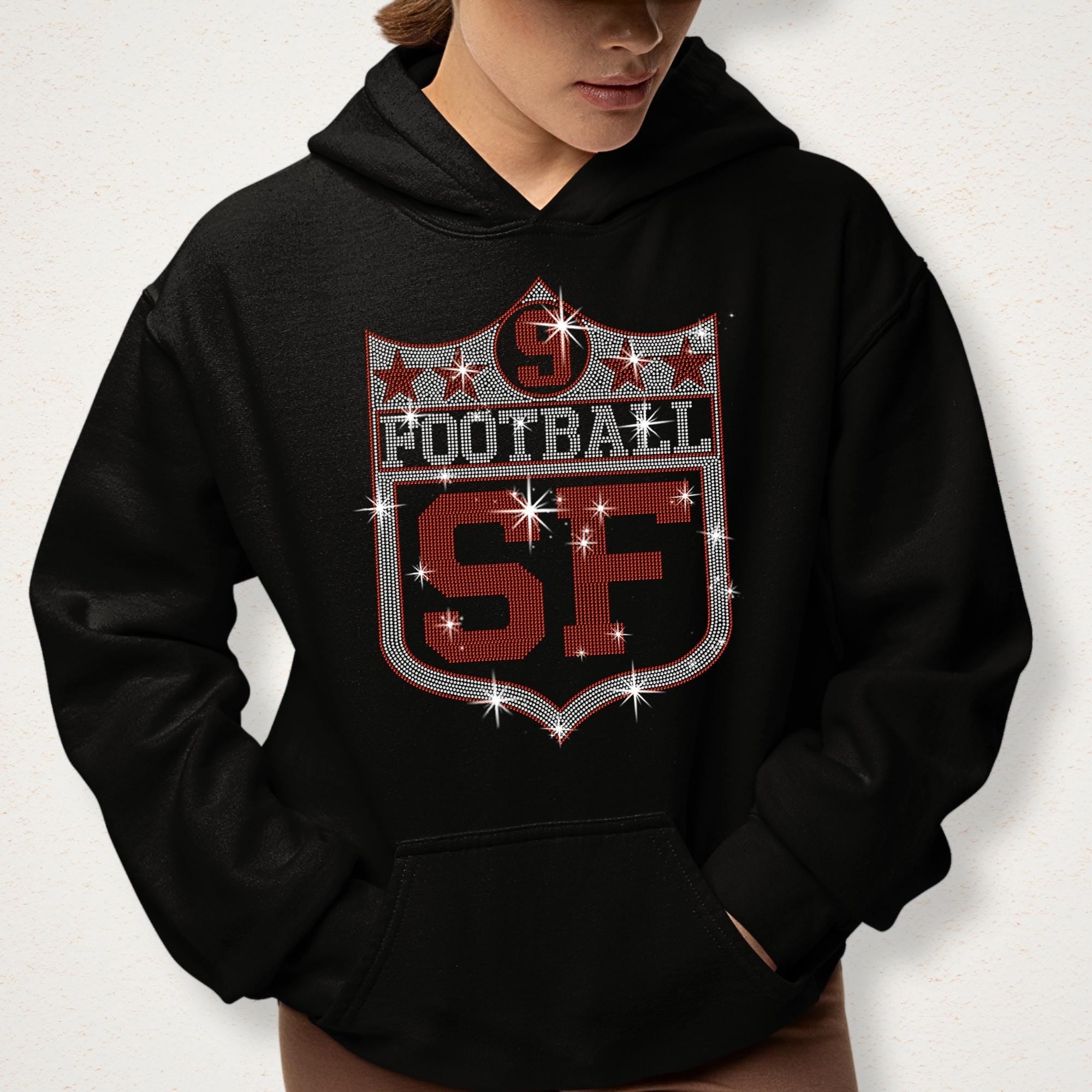San Francisco Vintage Style Football Shirt: Rhinestone or Sweatshirt