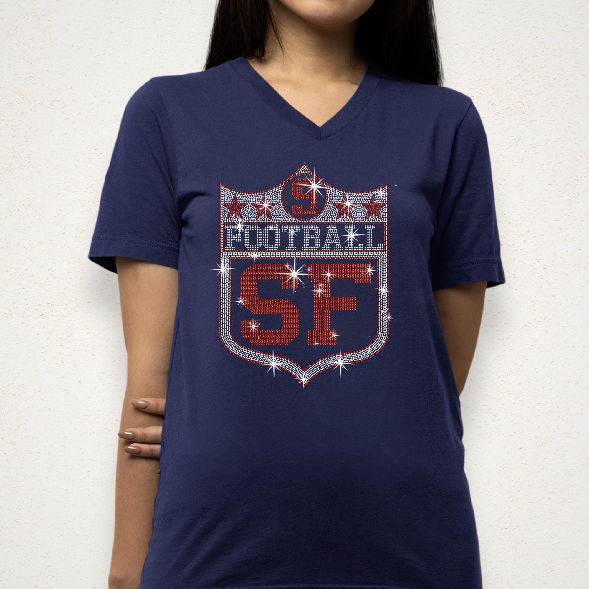 San Francisco Vintage Style Football Shirt: Rhinestone or Sweatshirt