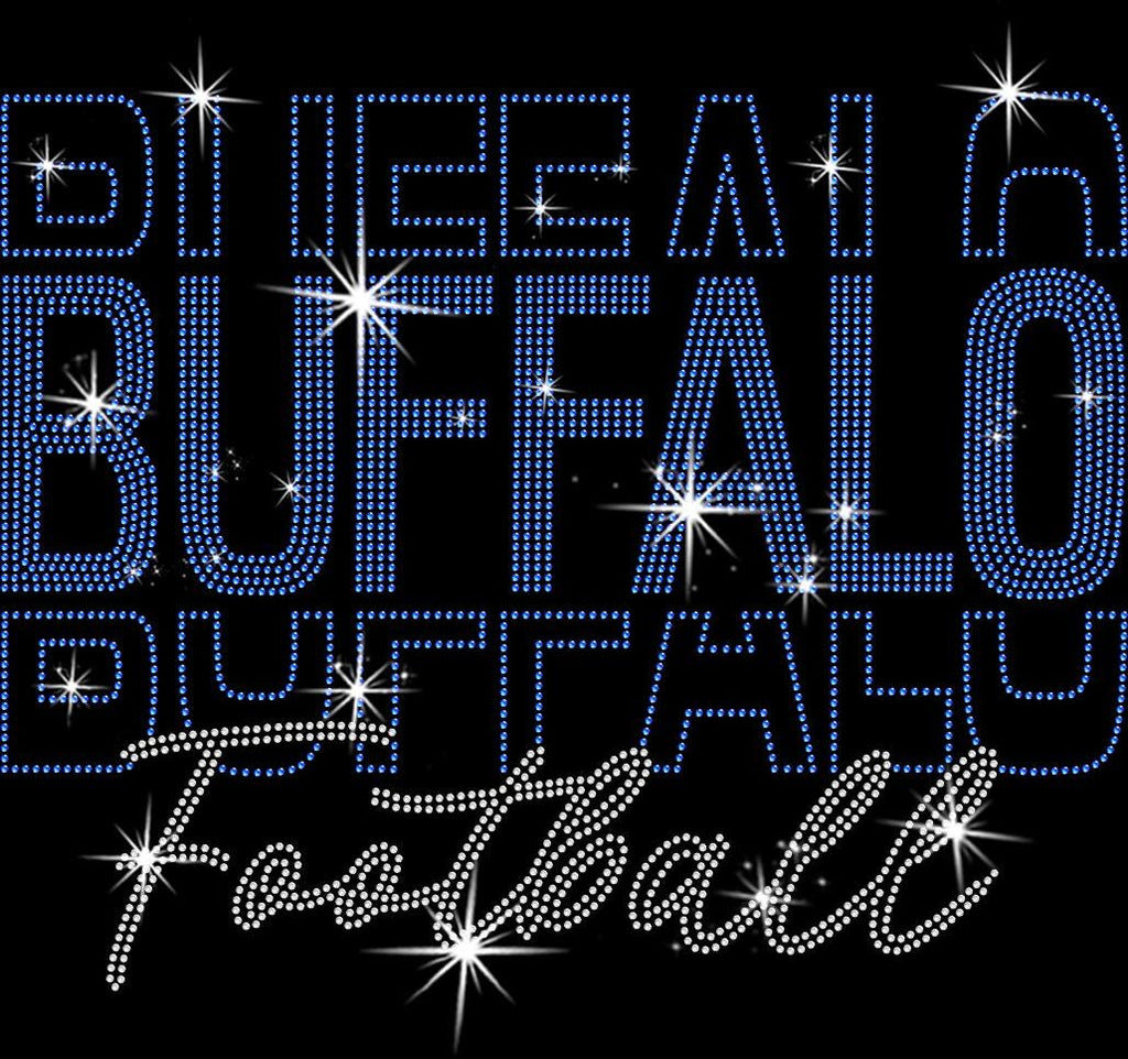Buffalo Rhinestone Football Shirt: Sparkling Game Day Outfit
