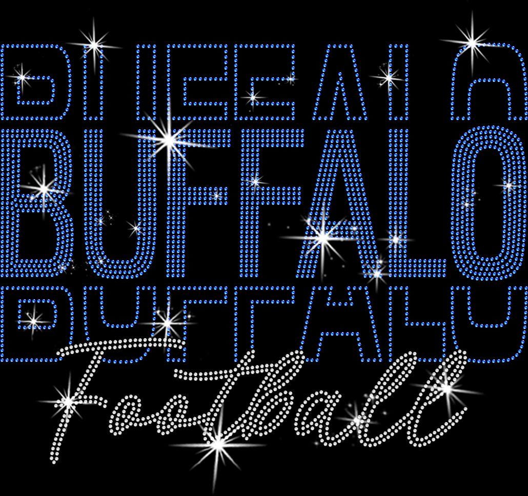 Buffalo Rhinestone Football Shirt: Sparkling Game Day Outfit