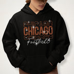Chicago Rhinestone Football Shirt: Sparkling Game Day Sweatshirt