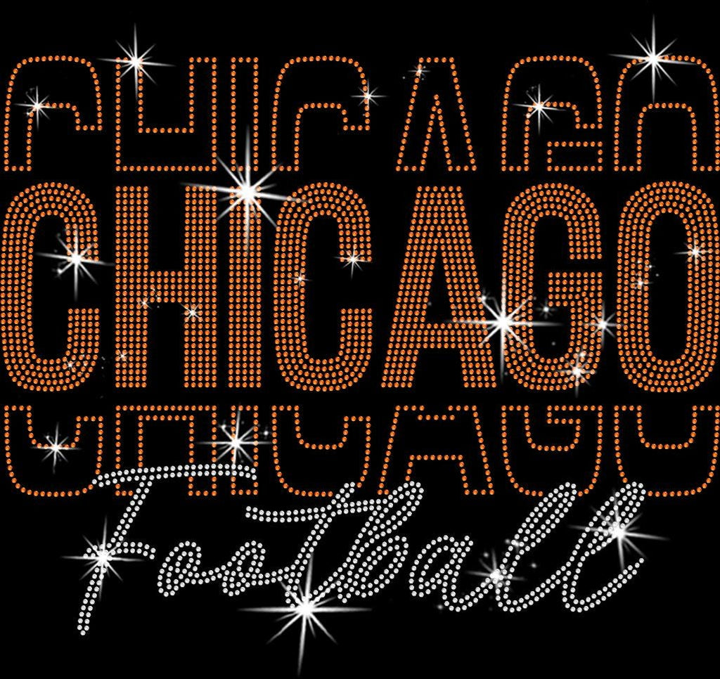 Chicago Rhinestone Football Shirt: Sparkling Game Day Sweatshirt