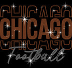 Chicago Rhinestone Football Shirt: Sparkling Game Day Sweatshirt