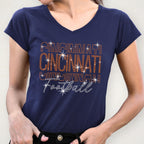 Cincinnati Rhinestone Football Shirt: Sparkling Game Day Style