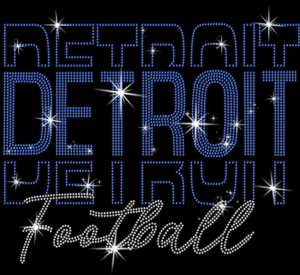 Detroit Rhinestone Football Shirt: Sparkling Gameday Pride