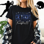 Detroit Rhinestone Football Shirt: Sparkling Gameday Pride