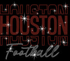 Houston Rhinestone Football Fan Shirt: Sparkling Gameday Apparel