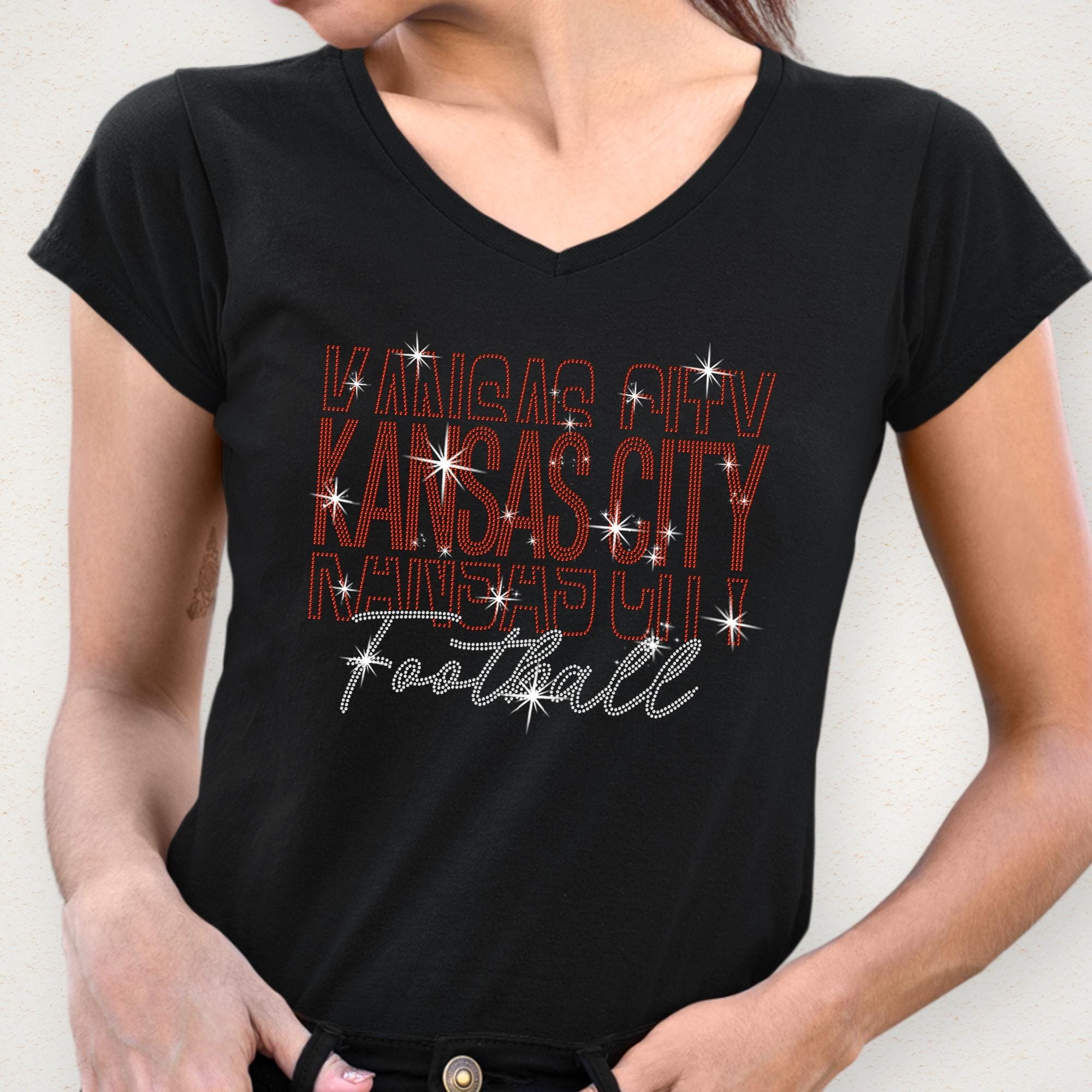 Kansas City Rhinestone Gameday Shirt: Retro Football Fan Style