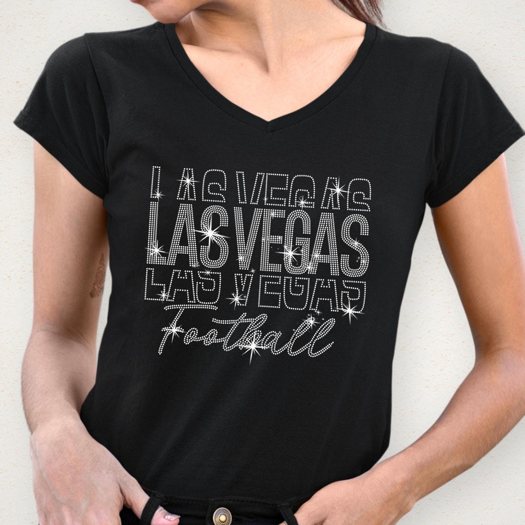 Las Vegas Rhinestone Football Gameday Shirt: Sparkling Fan Apparel