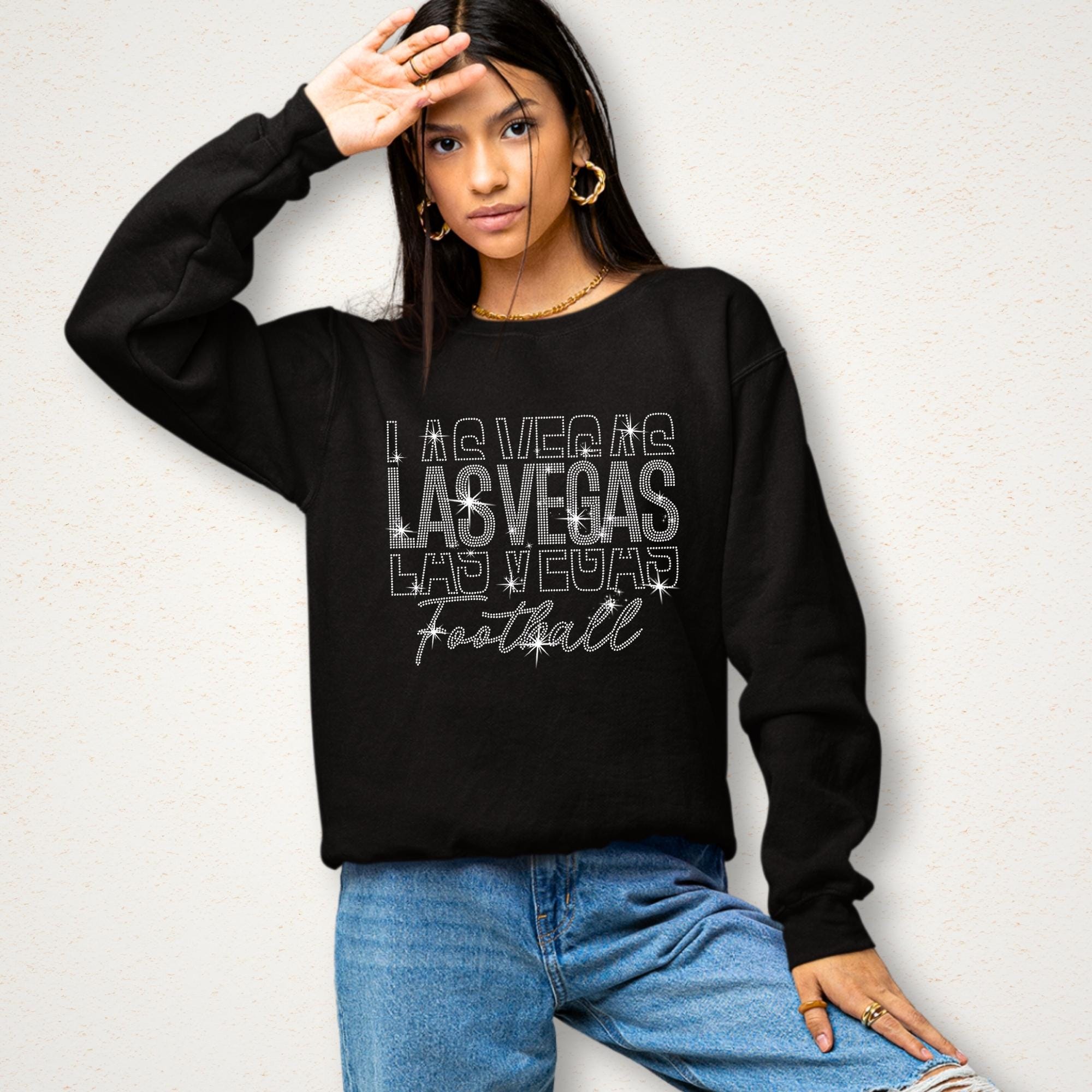Las Vegas Rhinestone Football Gameday Shirt: Sparkling Fan Apparel