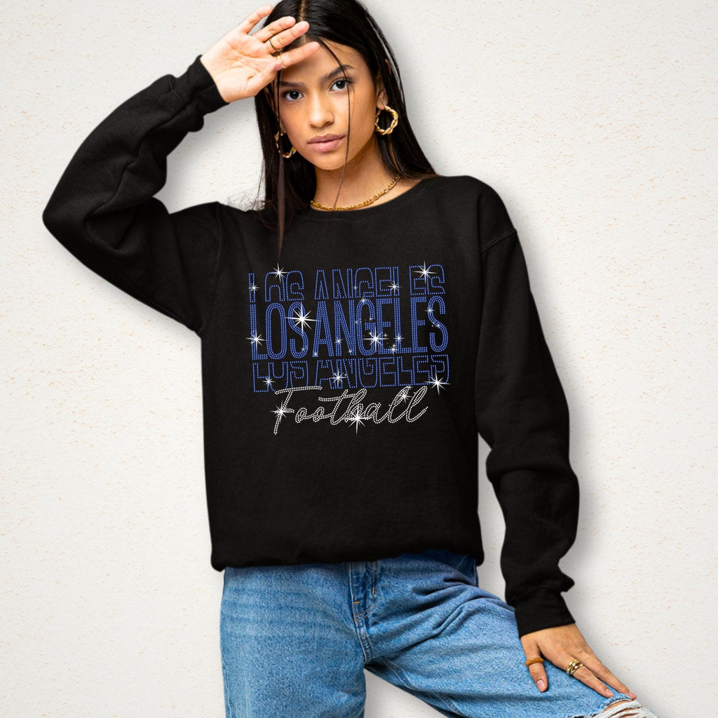 Los Angeles Rhinestone Football Shirt: Vintage Gameday Sweatshirt