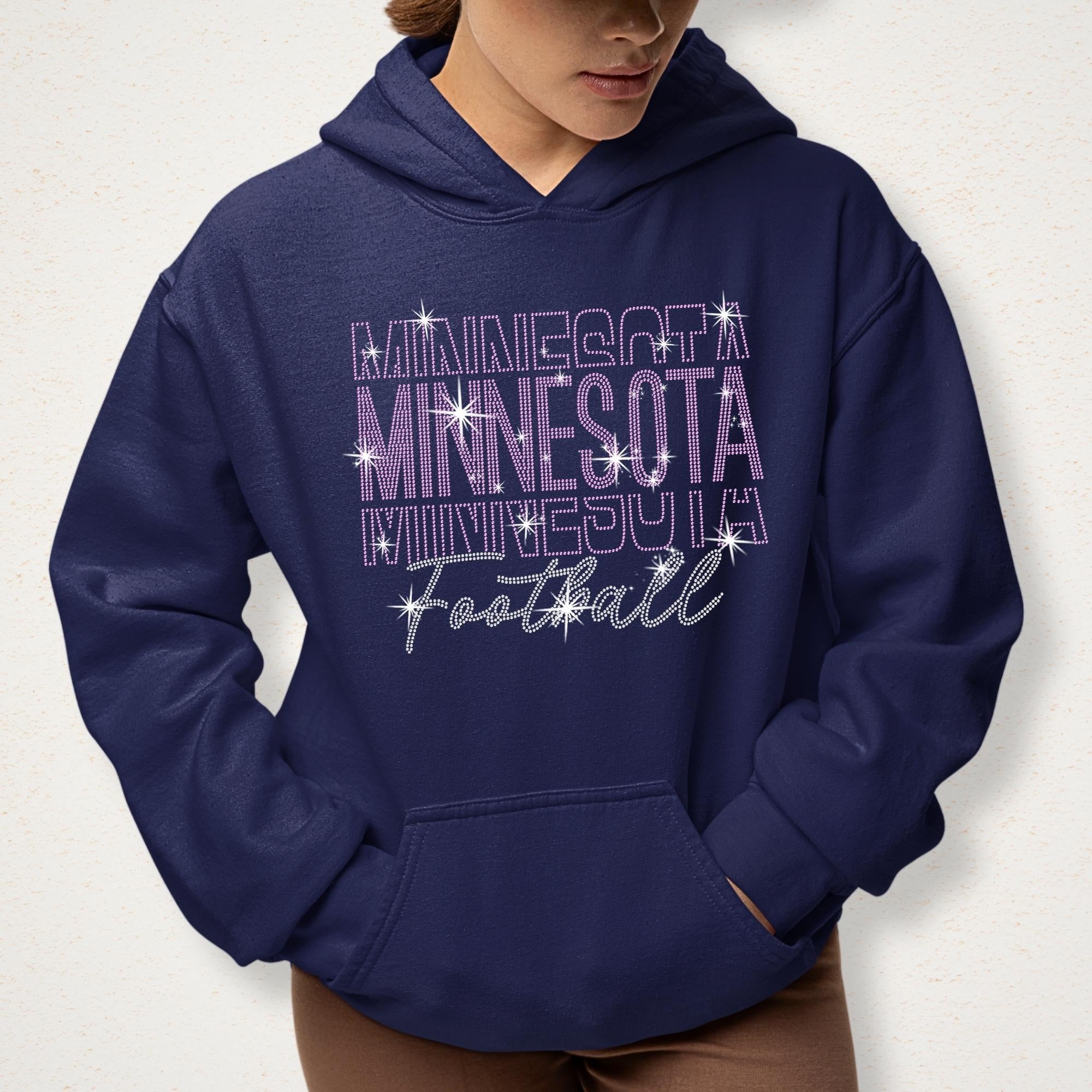 Minnesota Rhinestone Football Shirt: Sparkling Gameday Apparel Secondary image