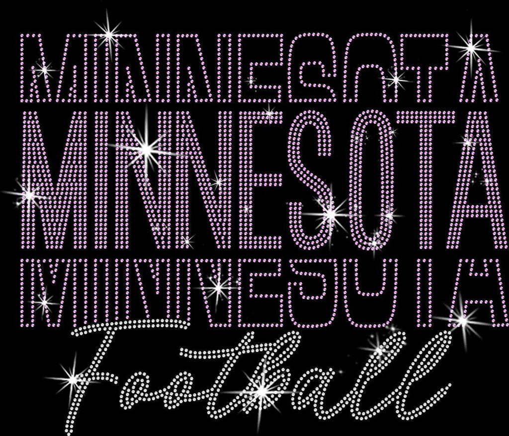 Minnesota Rhinestone Football Shirt: Sparkling Gameday Apparel