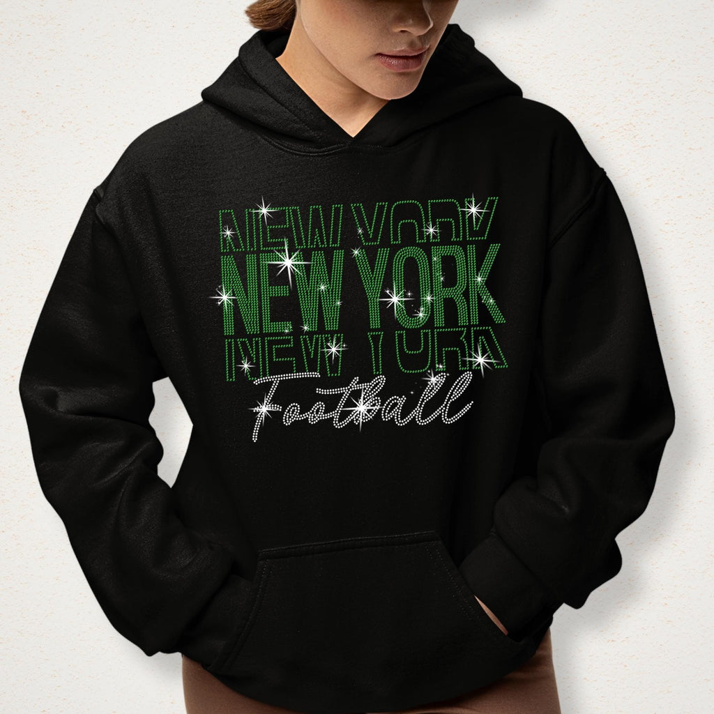 Rhinestone New York Football Gameday Sweatshirt: Gift for Sports Fans
