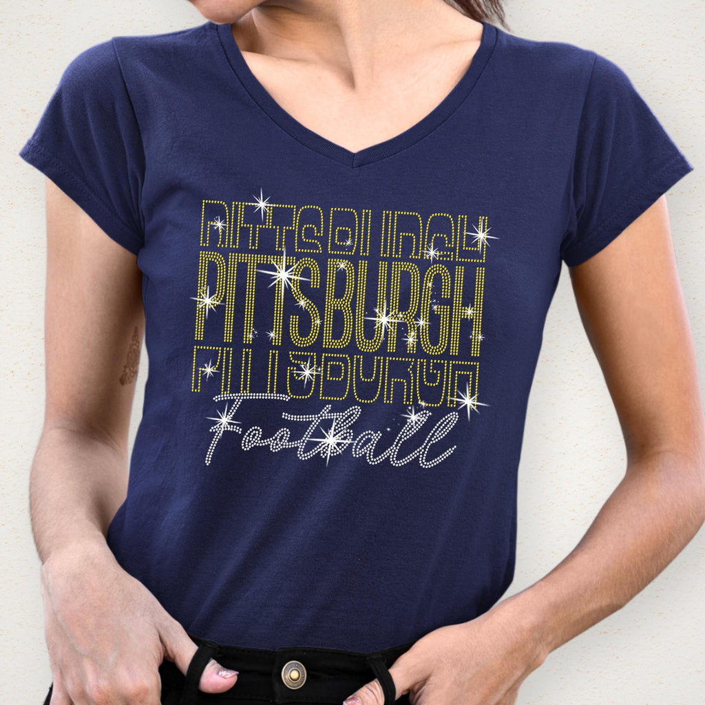 Pittsburgh Rhinestone Gameday Shirt: Retro Football Fan Tee