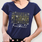 Pittsburgh Rhinestone Gameday Shirt: Retro Football Fan Tee