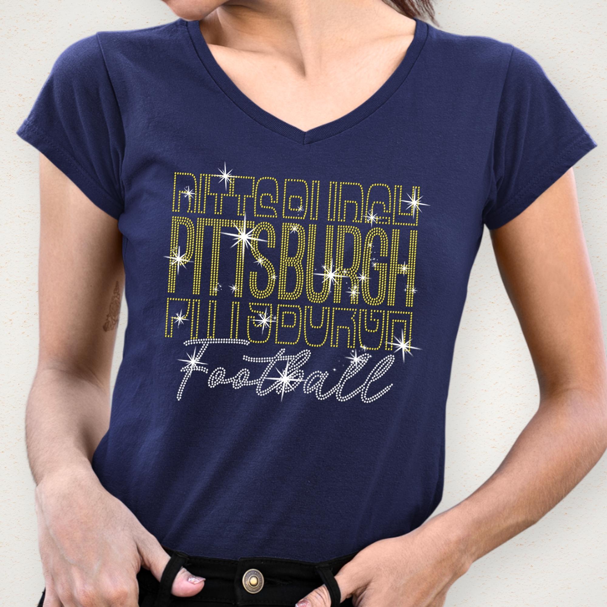 Pittsburgh Rhinestone Gameday Shirt: Retro Football Fan Tee