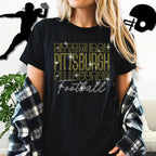 Pittsburgh Rhinestone Gameday Shirt: Retro Football Fan Tee