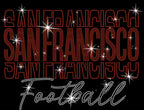 San Francisco Rhinestone Gameday Shirt: Sparkling Football Fan Apparel