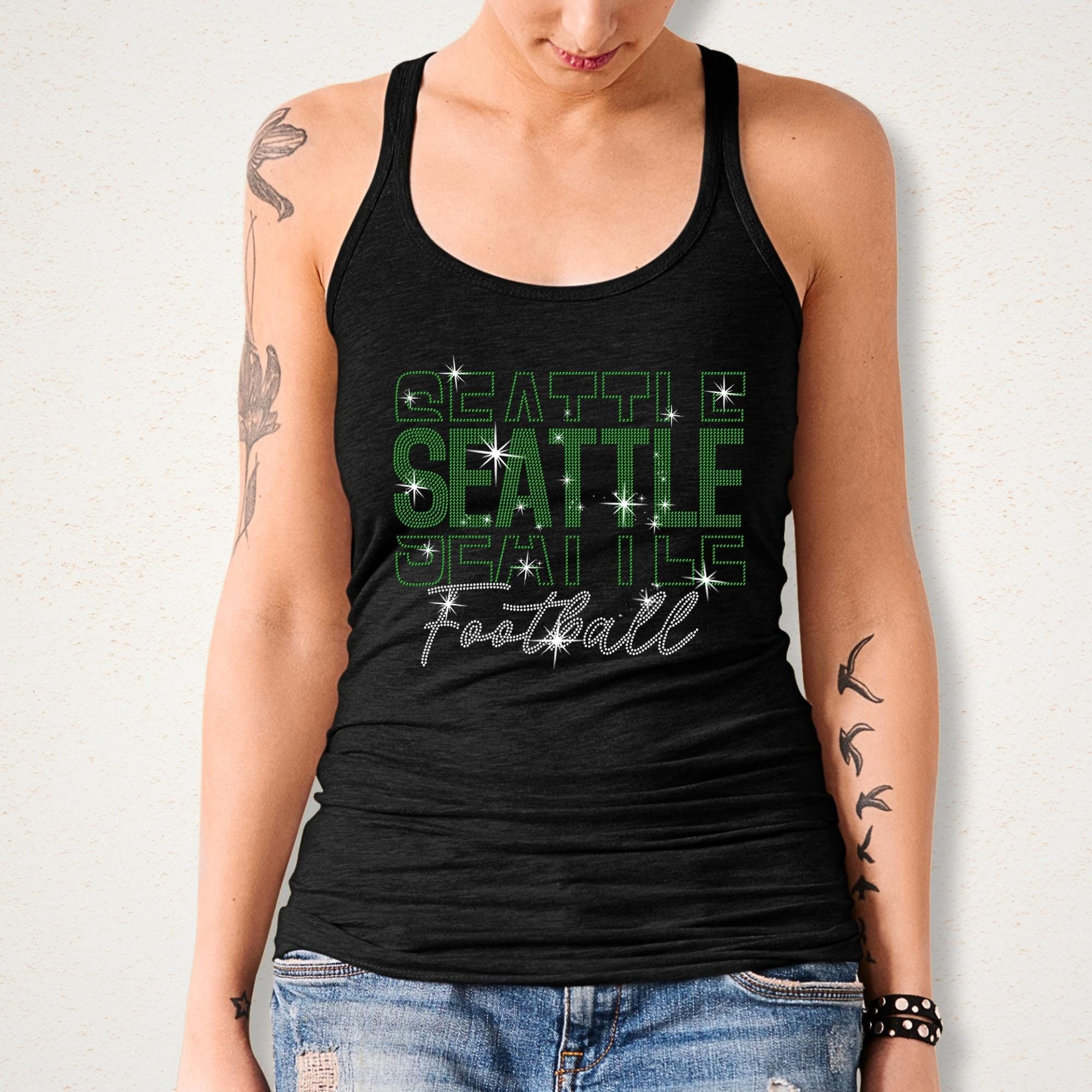 Seattle Rhinestone Gameday Shirt: Unisex Football Fan Apparel Secondary image