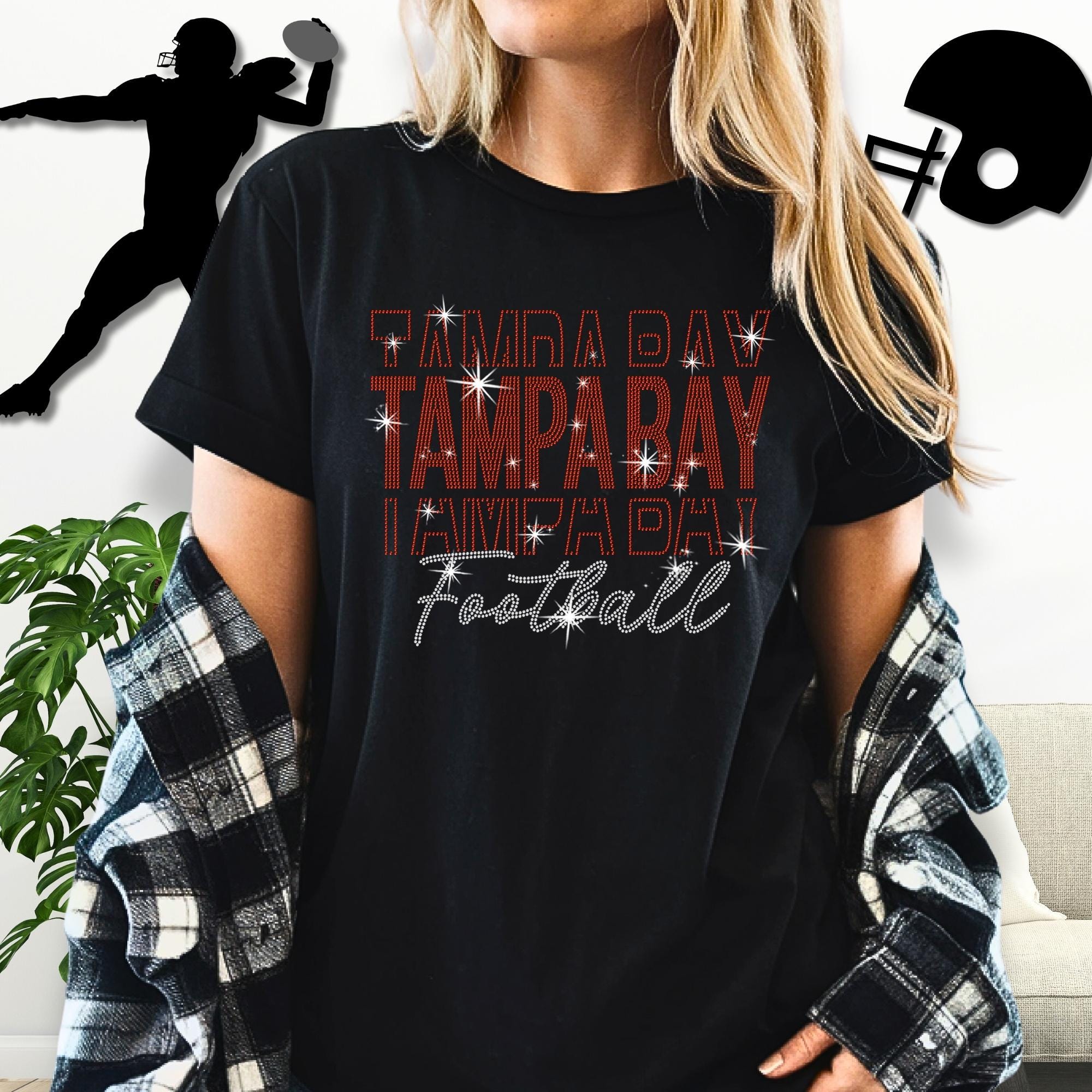 Tampa Bay Rhinestone Gameday Shirt: Retro Football Team Top Main image