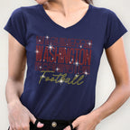 Washington Rhinestone Football Shirt: Sparkling Gameday Team Spirit