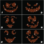 Rhinestone Pumpkin Faces Halloween Shirt: Sparkly Family Costume Tee