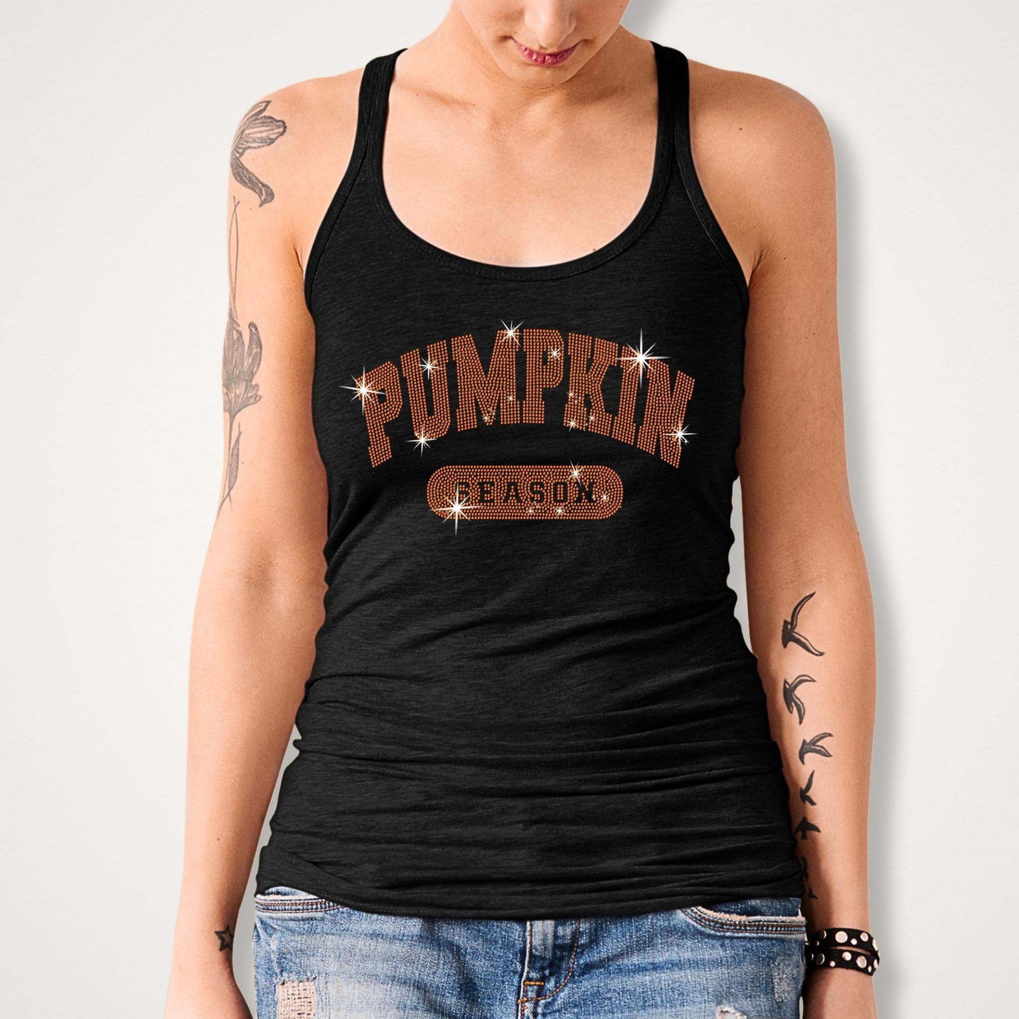 Pumpkin Season Rhinestone Tee: Sparkly Fall Shirt