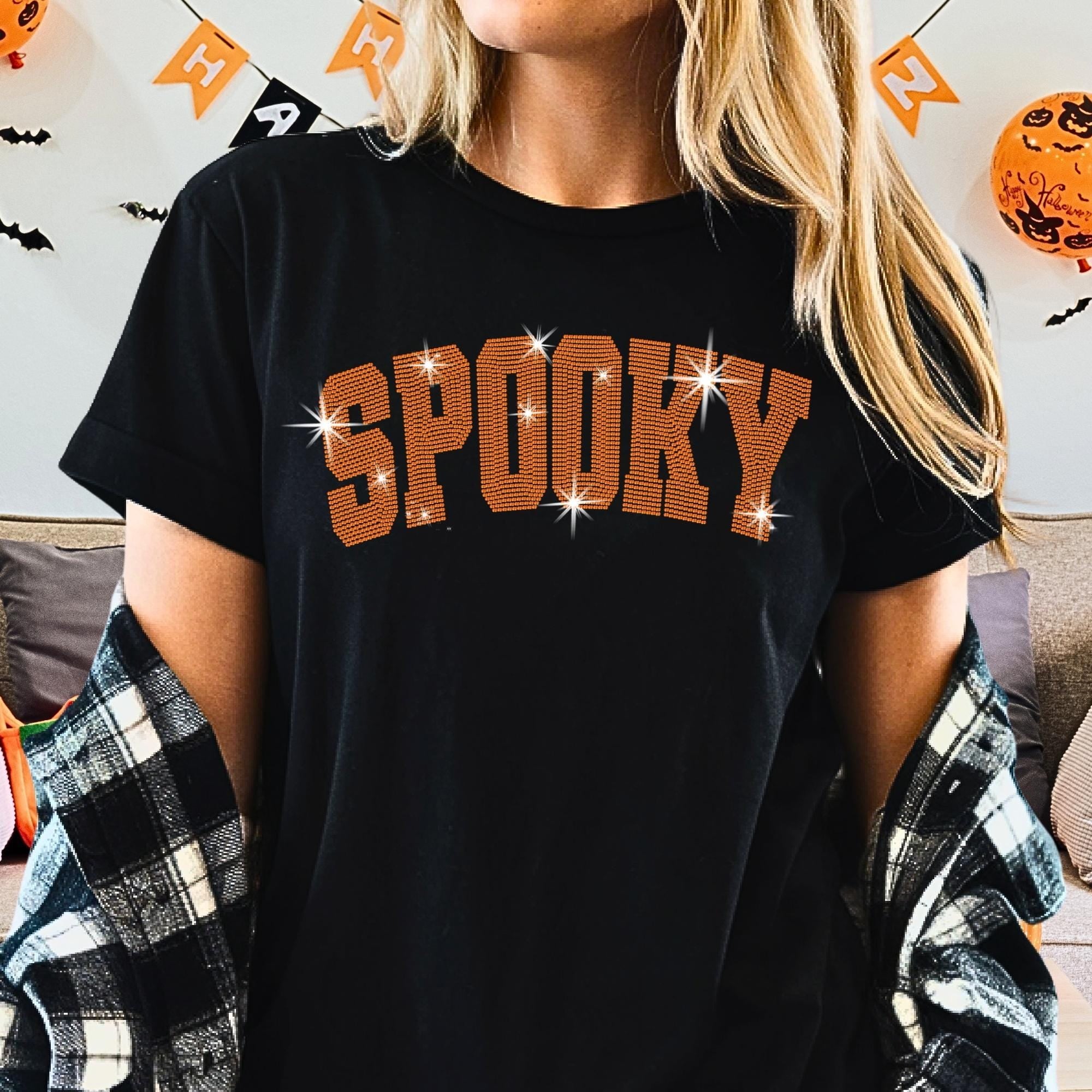 Spooky Rhinestone Halloween Shirt: Bling Fall Sweatshirt