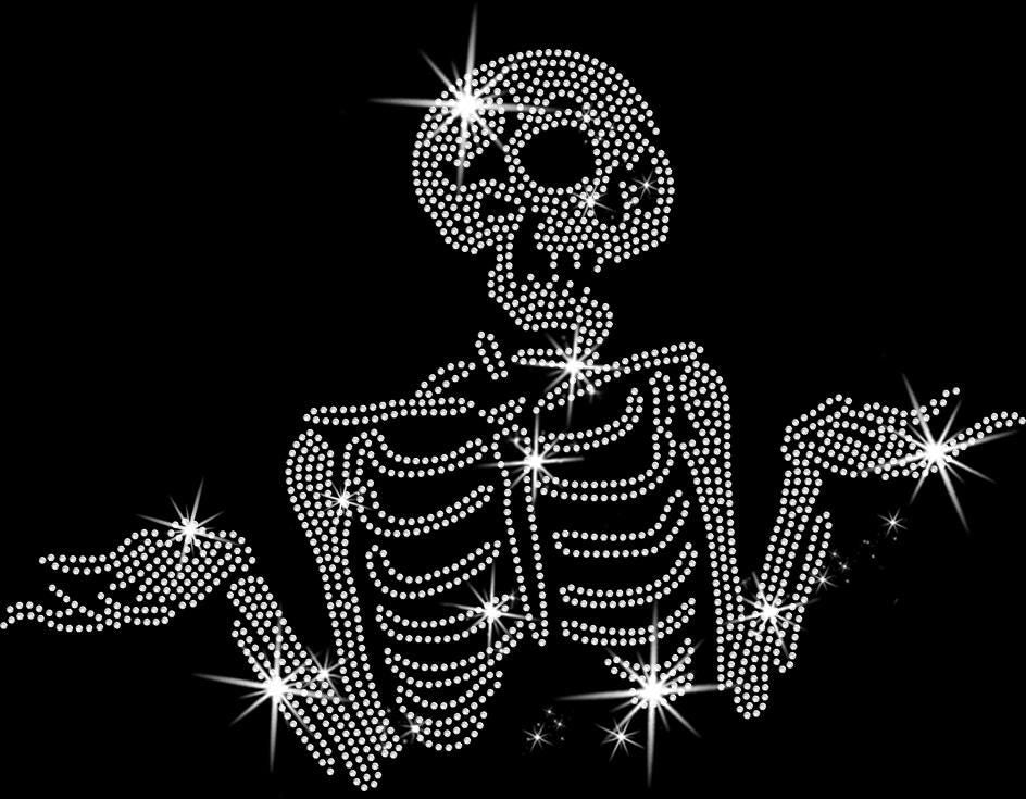 Rhinestone Skeleton Sparkle Shirt: Halloween Gothic Outfit