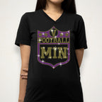 Minnesota Rhinestone Football Shield Design Shirt: Game Day Tee